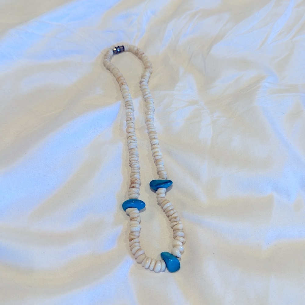 Vintage Puca Shell And Turquoise Necklace